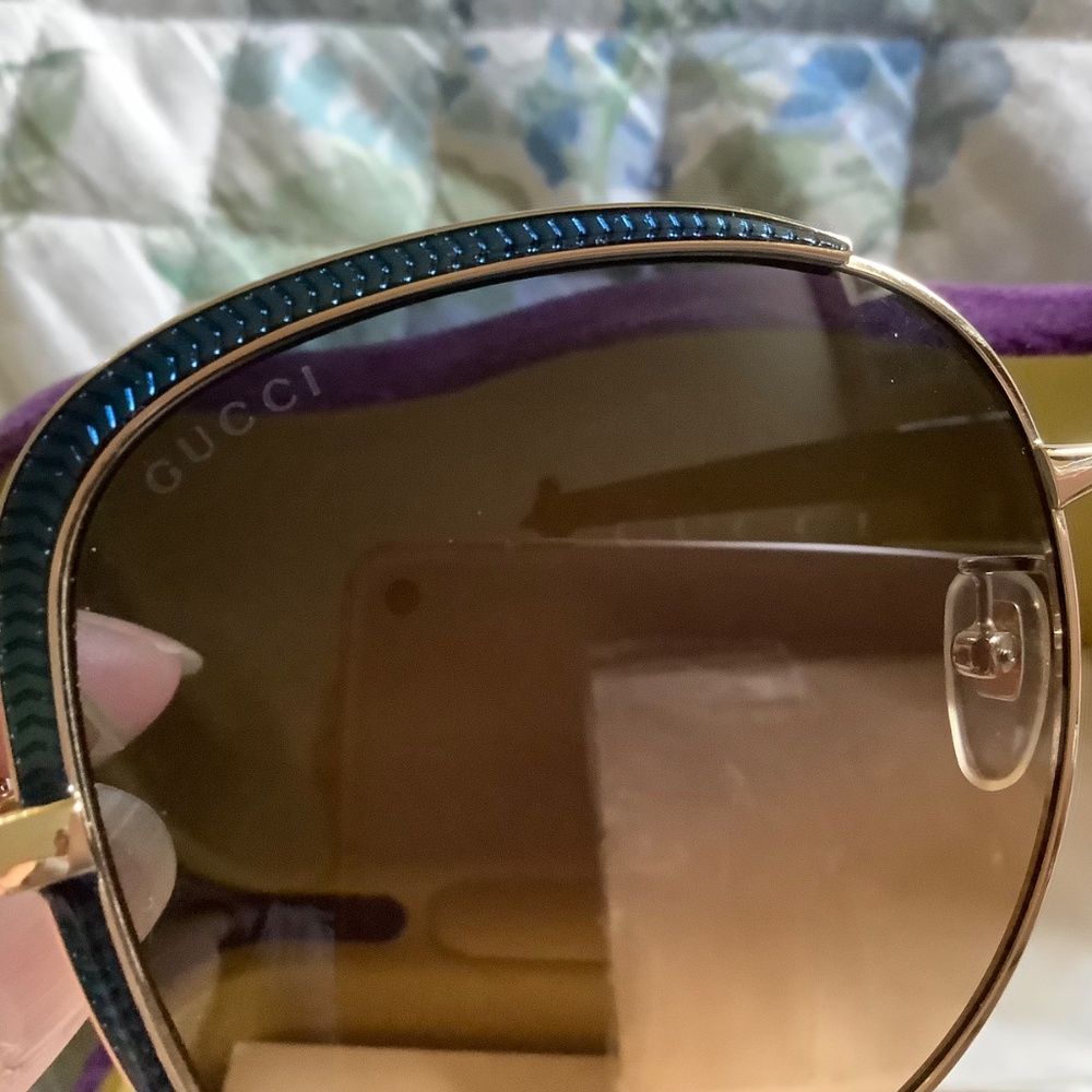 Gucci Women's Oversized Square Sunglasses, 58mm Blue Radiant - Picture 5 of 15